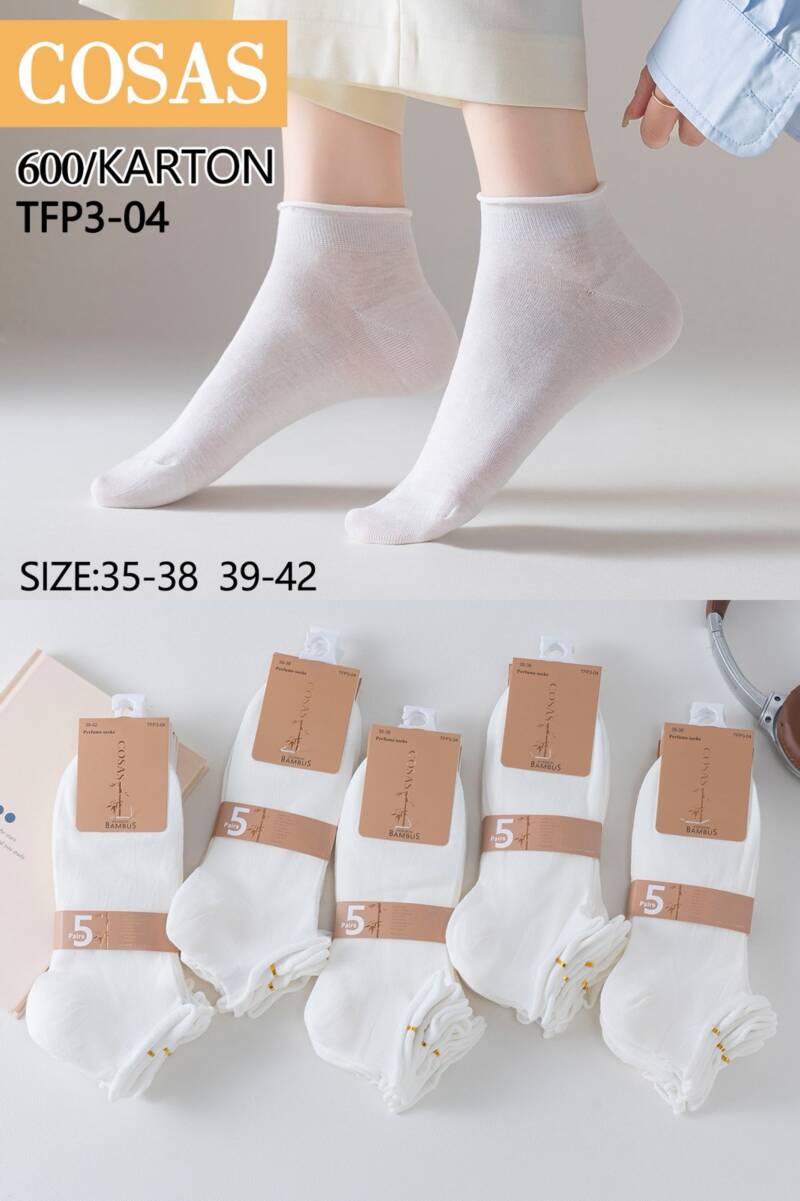 Skarpety damskie Roz 35-42, 1 kolor Paczka 40 szt